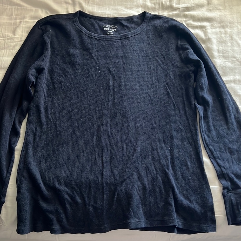 Old Navy Thermal Long Sleeve Top - Black